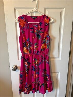 INC International Concepts Hot Pink Floral Sleeveless Mini Dress